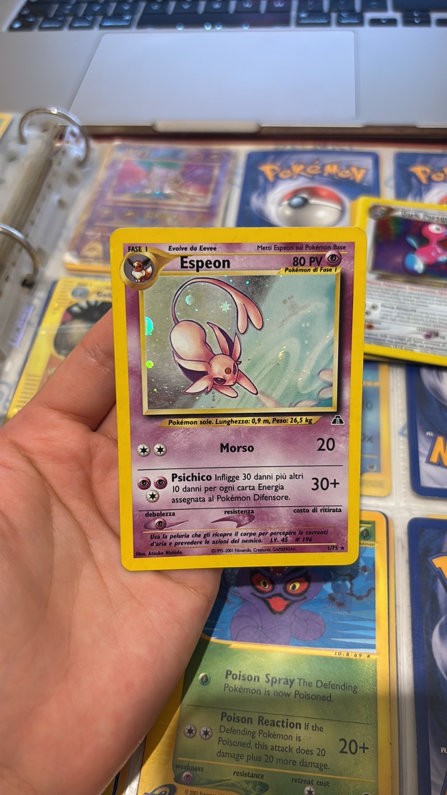 ESPEON Holo 1/75 Slightly played IT 2001 Pokemon Neo Discovery 