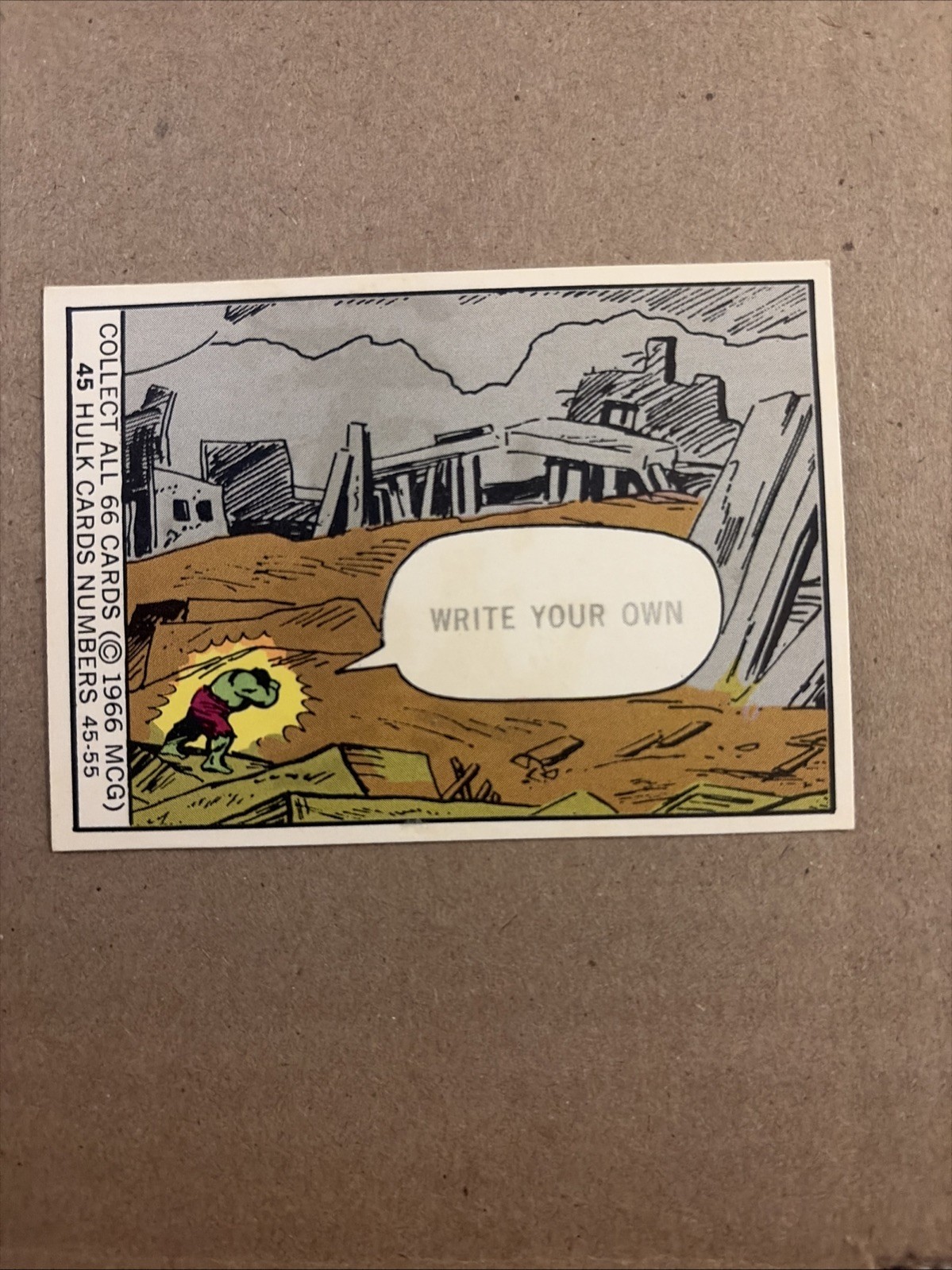 1966 Donruss Marvel Super Heroes Card #45 Incredible Hulk Rookie MCG