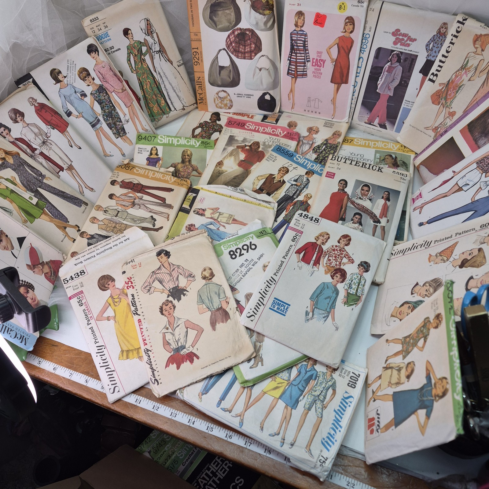 75 Vintage Sewing Pattern Lot Simplicity Butterick McCall Early 40s 50s 60s 70s