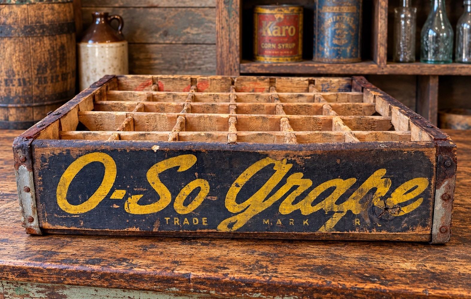 Vintage 1940s Wooden O-So-Grape Soda Pop Crate / 30 Bottles / GACO Tufbilt Boxes Vintage 1940s Wooden O-So-Grape Soda Pop Crate / 30 Bottles / GACO Tufbilt Boxes