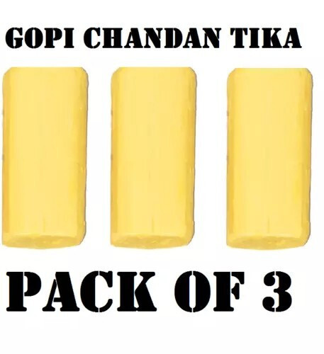 Gopi Chandan Tilak Natural Stone Scented Gopi Chandan Tika Pack of 3 Tika Gopi Chandan Tilak Natural Stone Scented Gopi Chandan Tika Pack of 3 Tika