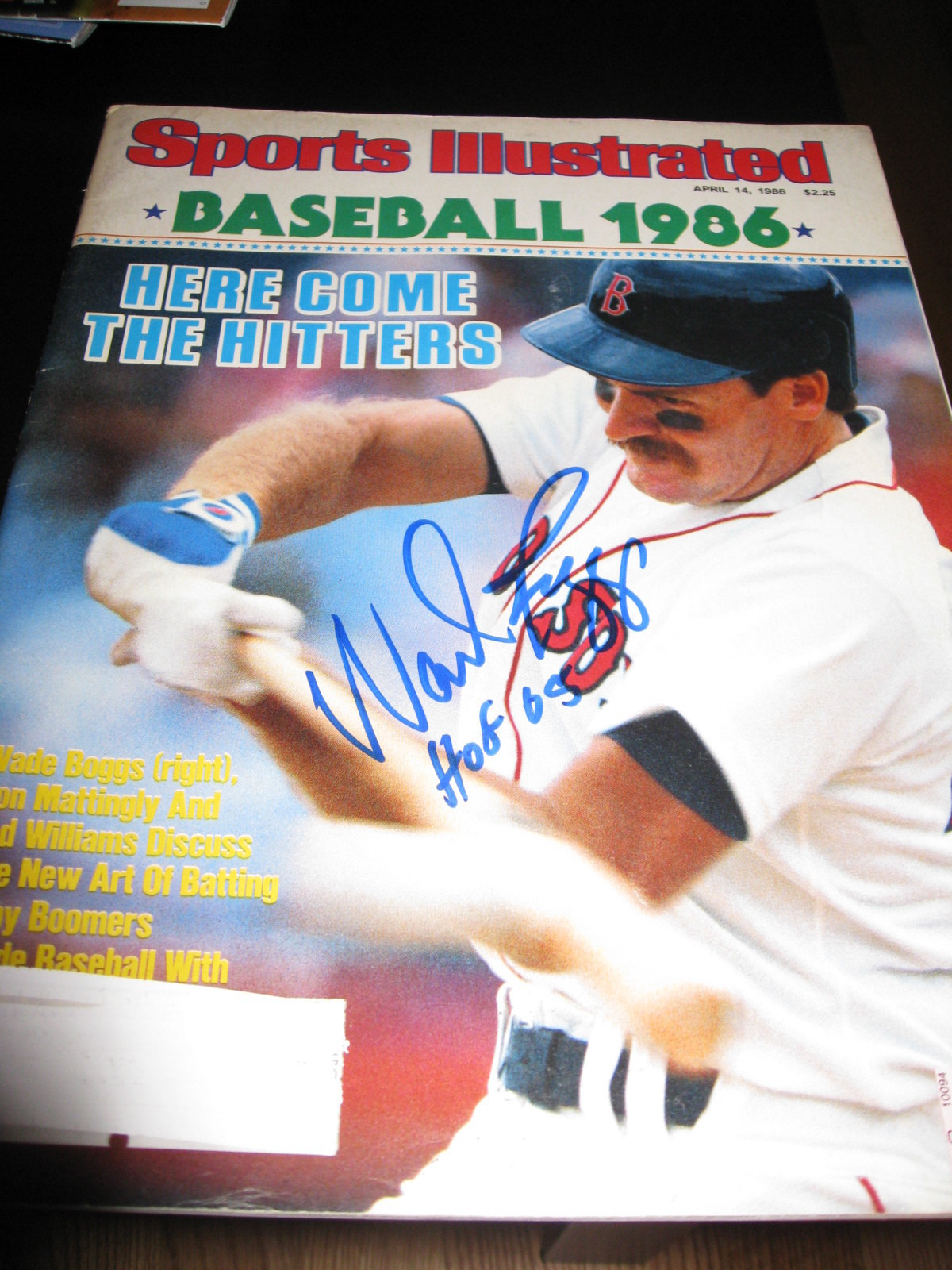 WADE BOGGS SIGNED AUTOGRAPH SPORTS ILLUSTRATED BOSTON RED SOX YANKEES IN PERSON