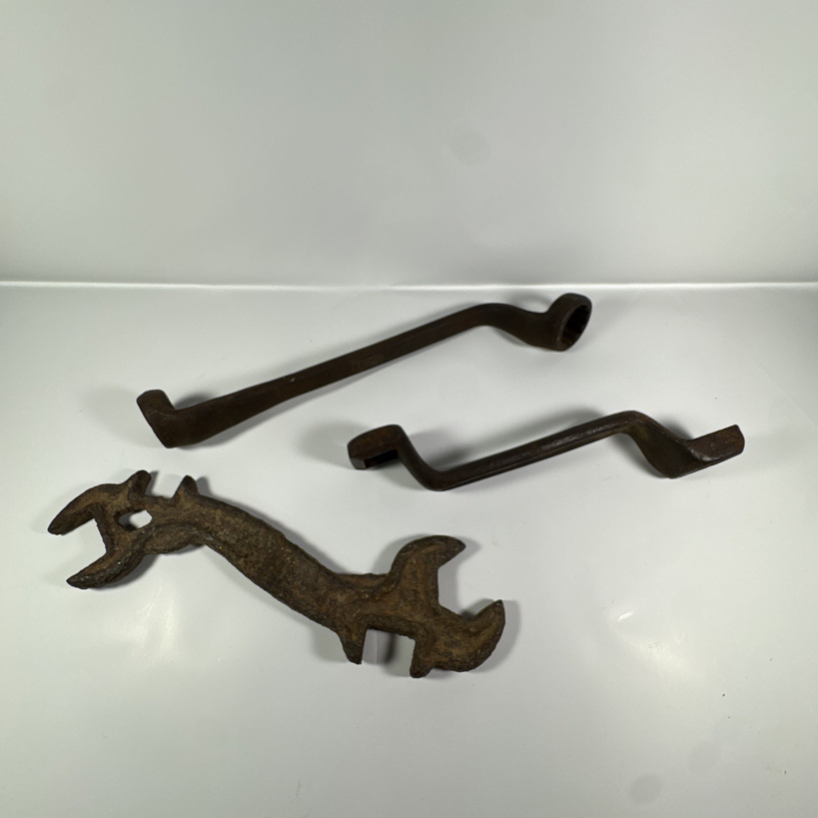 Antique Vintage Rusty Wrenches Farm Tools Lot of 3 Primitive Farmhouse