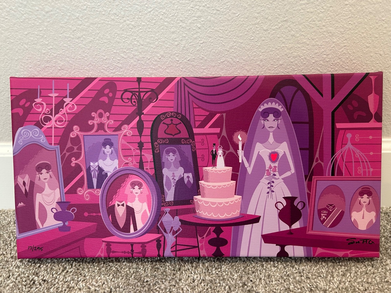 A Gruesome Widow Canvas Shag Art of Disney Haunted Mansion Disney World Parks
