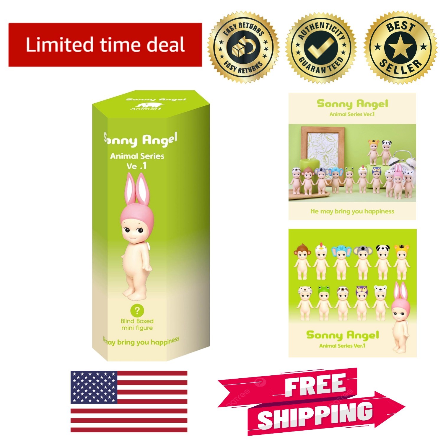 Collectible Sonny Angel Rabbit Figure - Mystery Blind Box Toy for Ages 15+