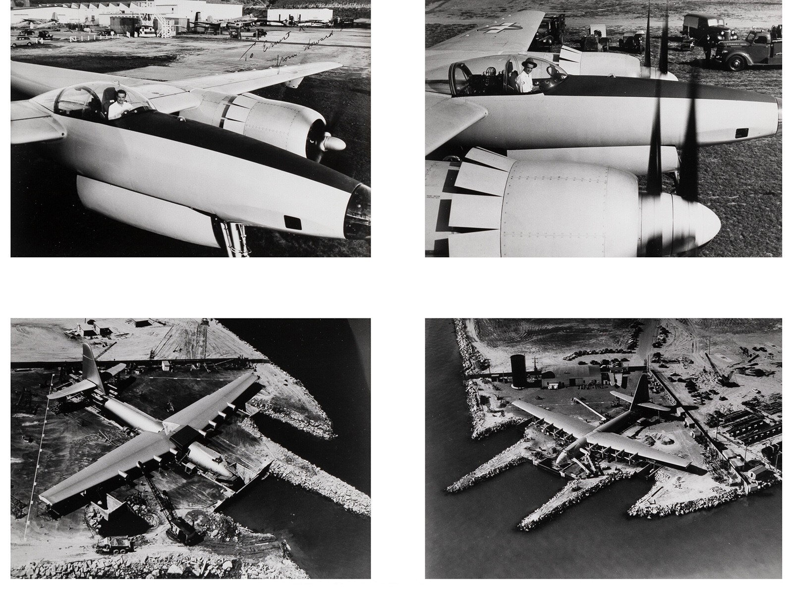 Vintage Howard Hughes Signed XF-11/Spruce Goose Silver Gelatin Prints (ca. 1947)