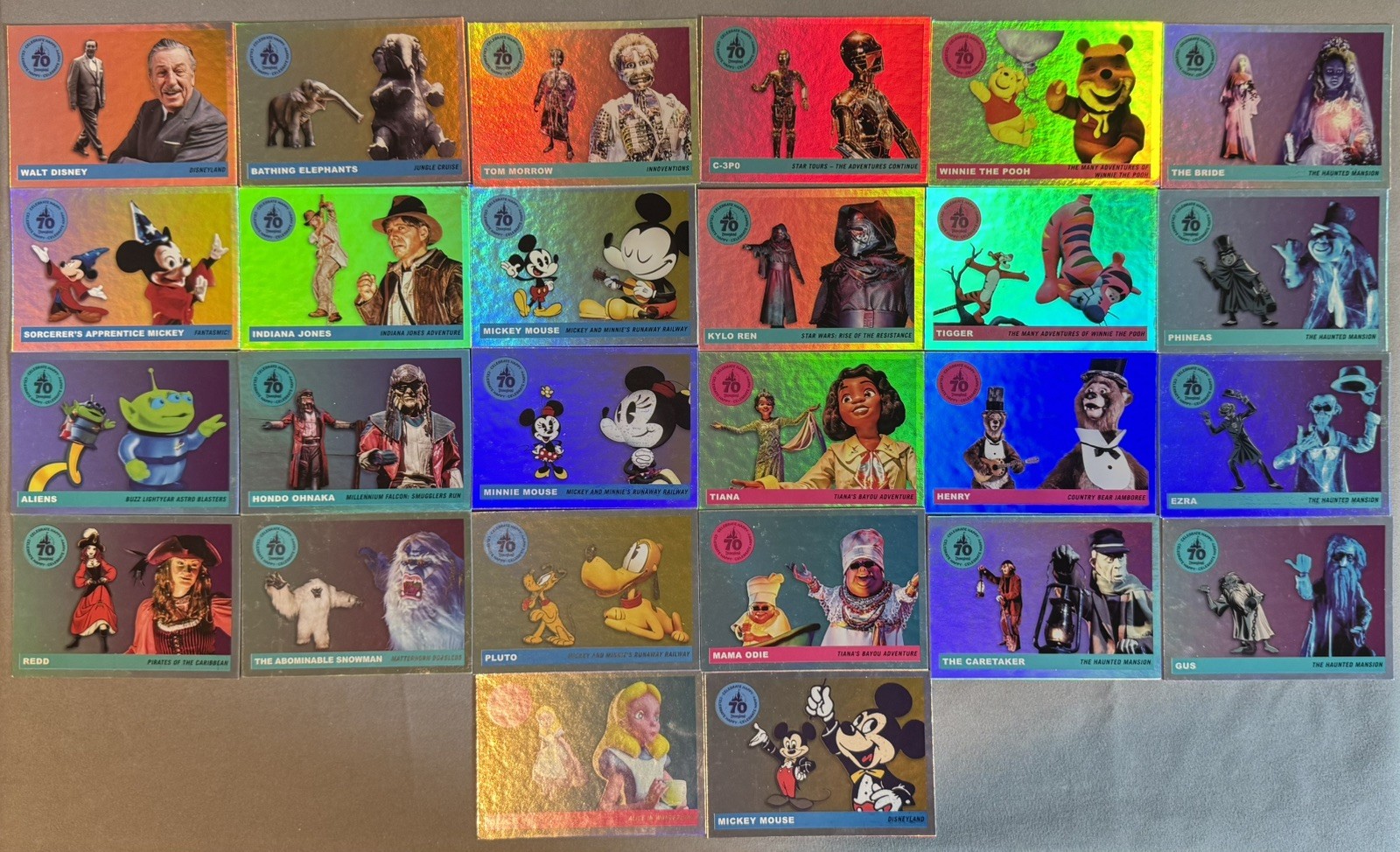 2025 Topps Disneyland 70th - 1955 Disneyland Icons COMPLETE SET (T55-1 - T55-26)