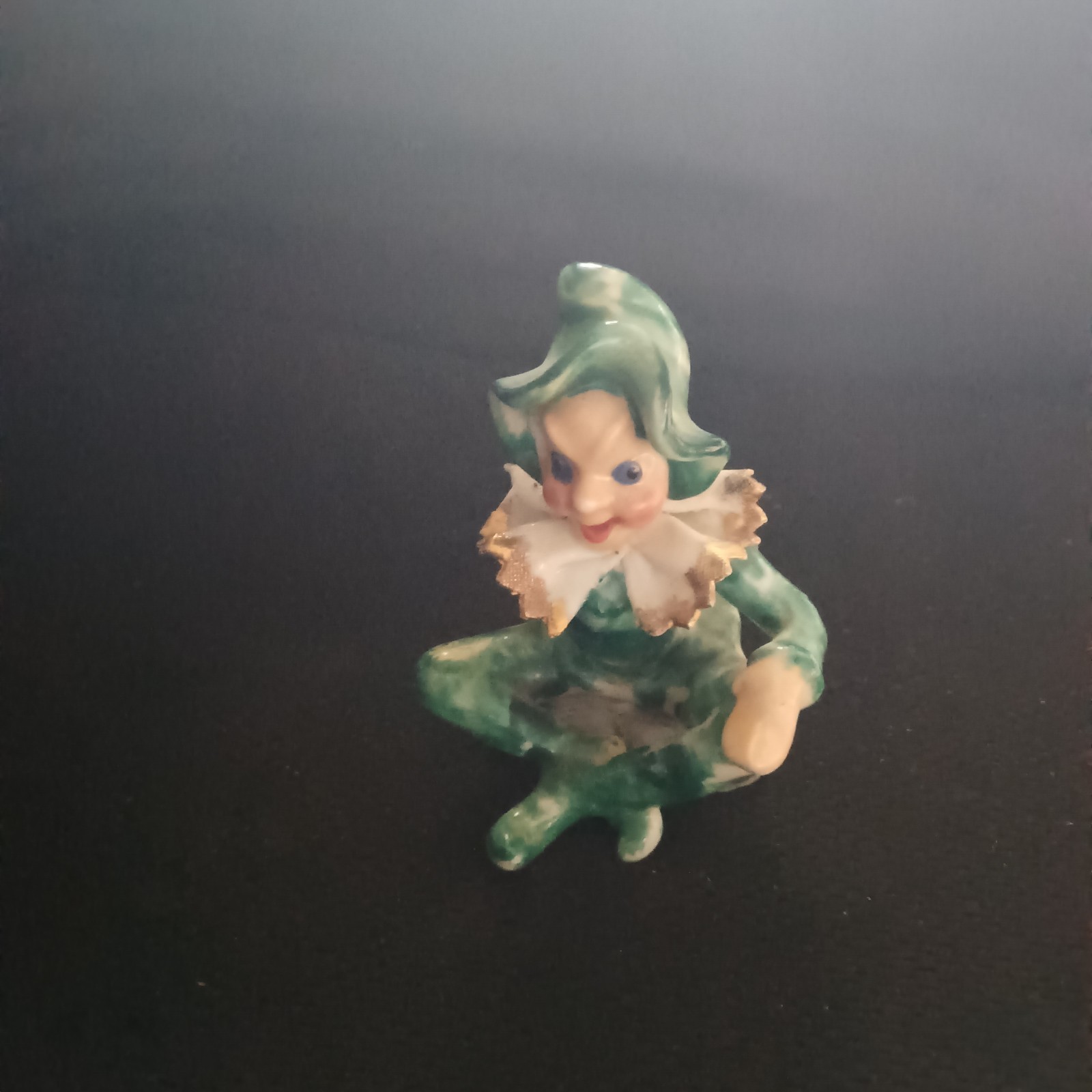 Vintage Occupied Japan Ceramic Jester Pixie Fairy Elf Whimsical 3” Figurine
