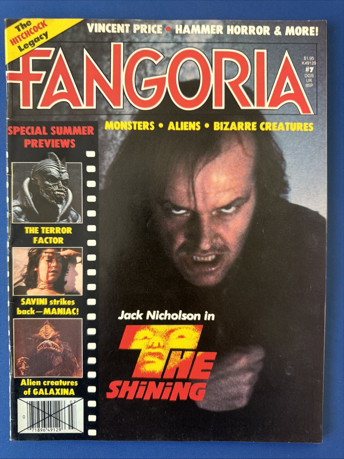 Fangoria #7 Aug 1980 Jack Nicholson THE SHINING Cover Vintage Horror Magazine