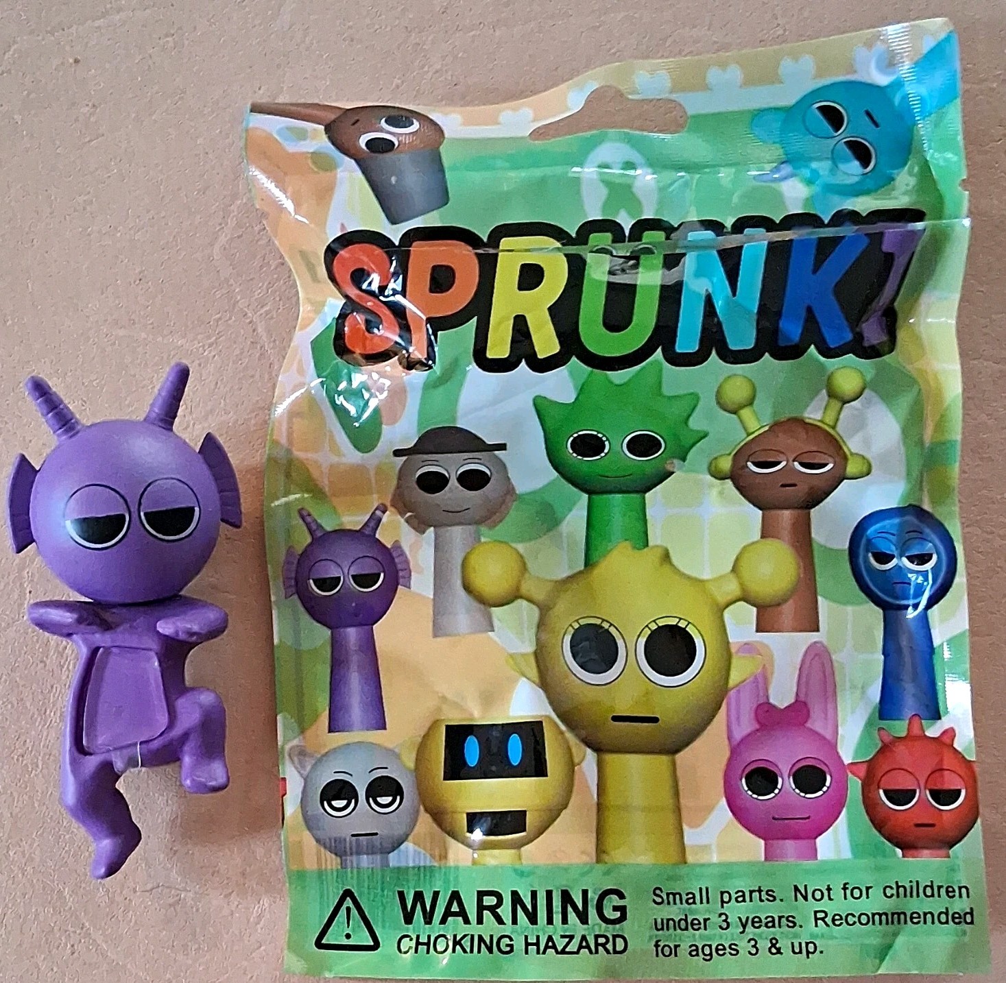 Sprunki Mini Collectible Figure Purple Plastic Original Opened Package