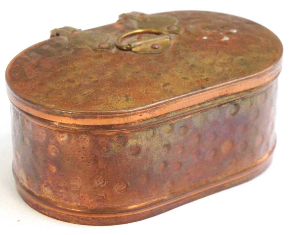  Vintage Swedish Hammered Copper Box 