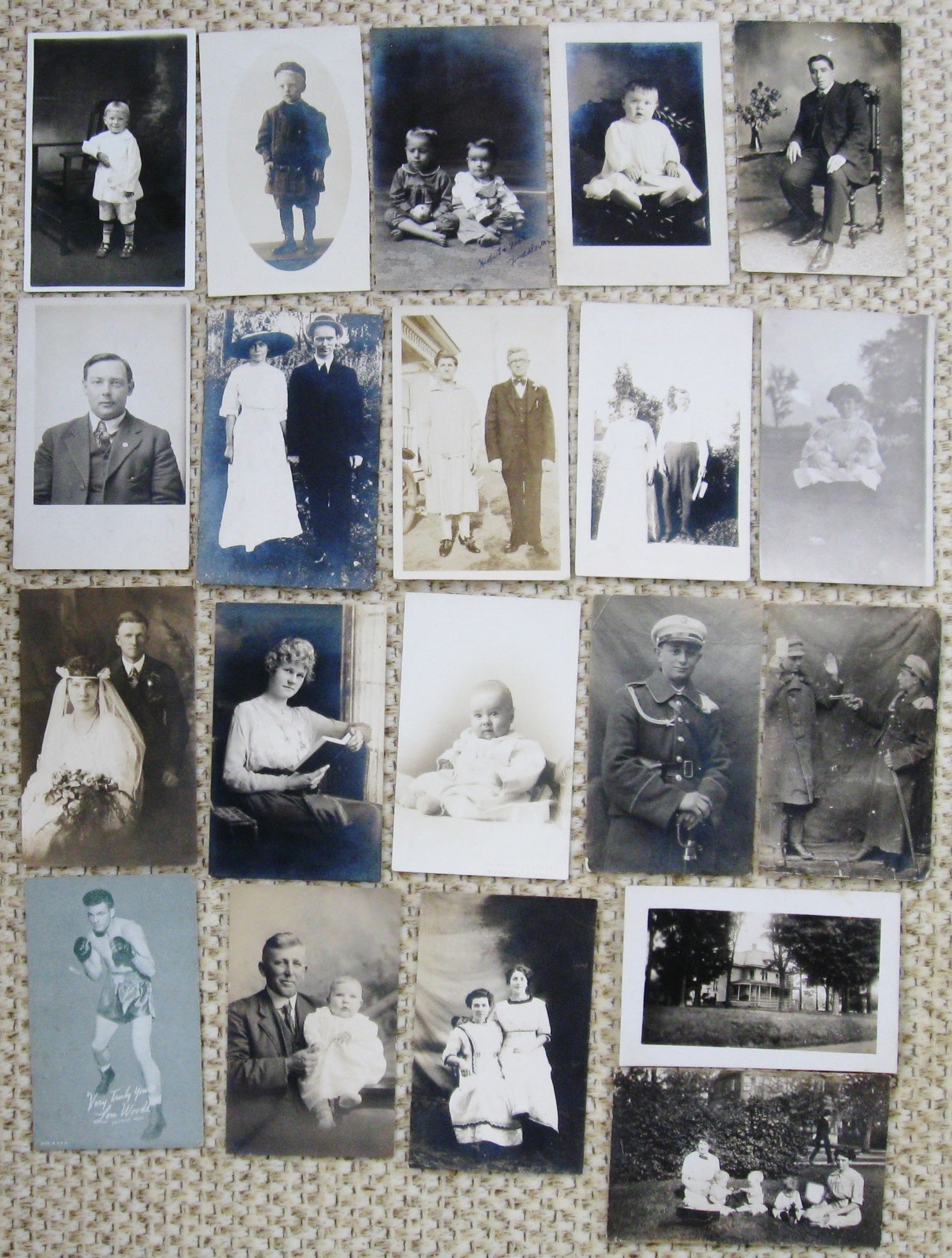 LOT OF 40 VINTAGE VARIOUS RPPC REAL PHOTO POSTCARDS