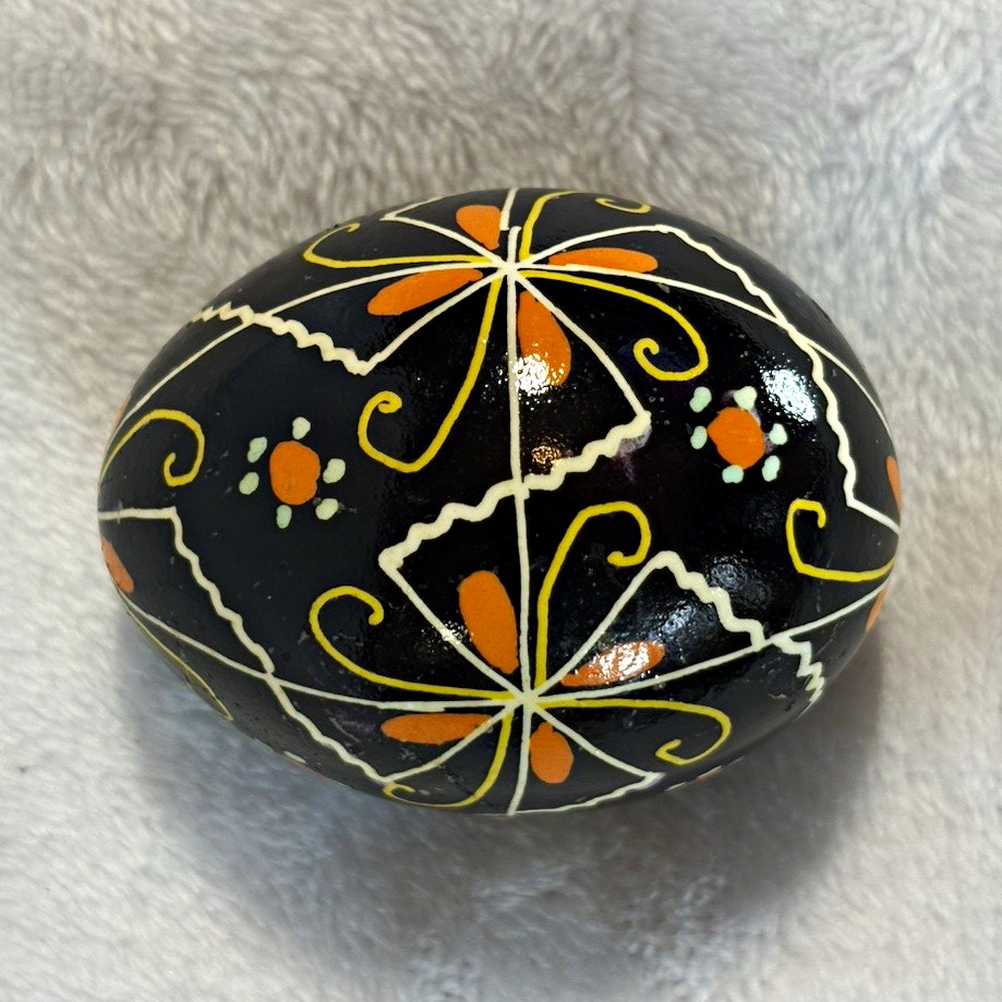 Traditional Ukrainian Pysanka Hand Written Batik Easter Egg Collectible