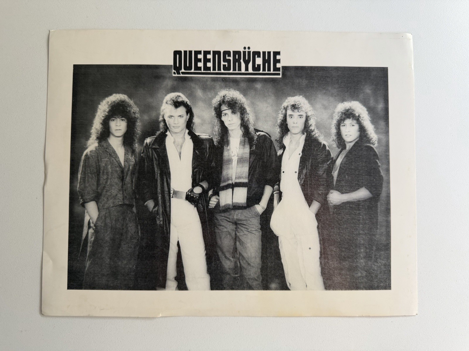 QUEENSRYCHE Vintage Picture 8 X 10 Glossy Black & White 1980\'s Fan Club Photo