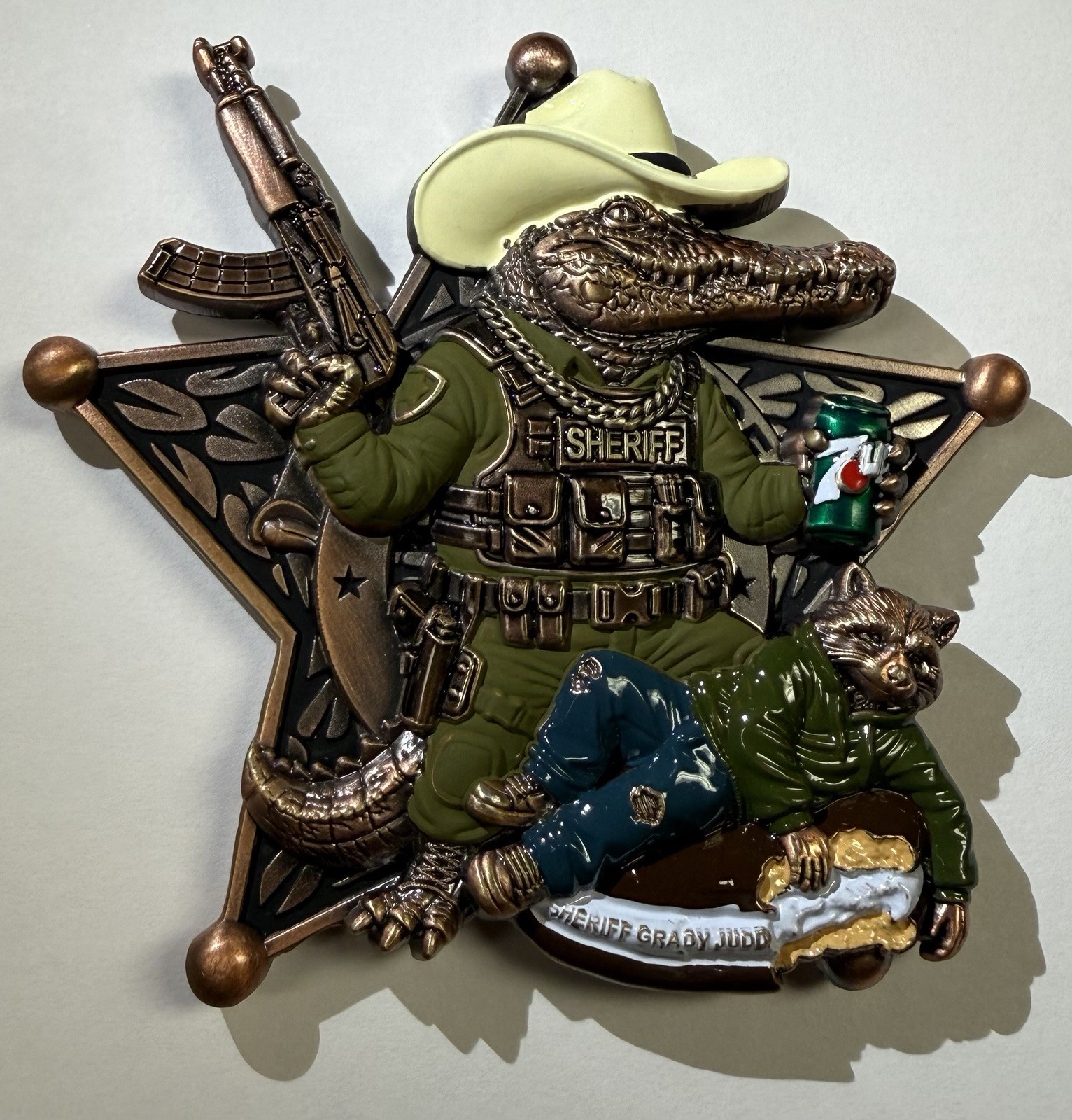 Polk County Sheriff’s Office - Challenge Coin Moon-Pie & 7Up Sheriff Grady Judd