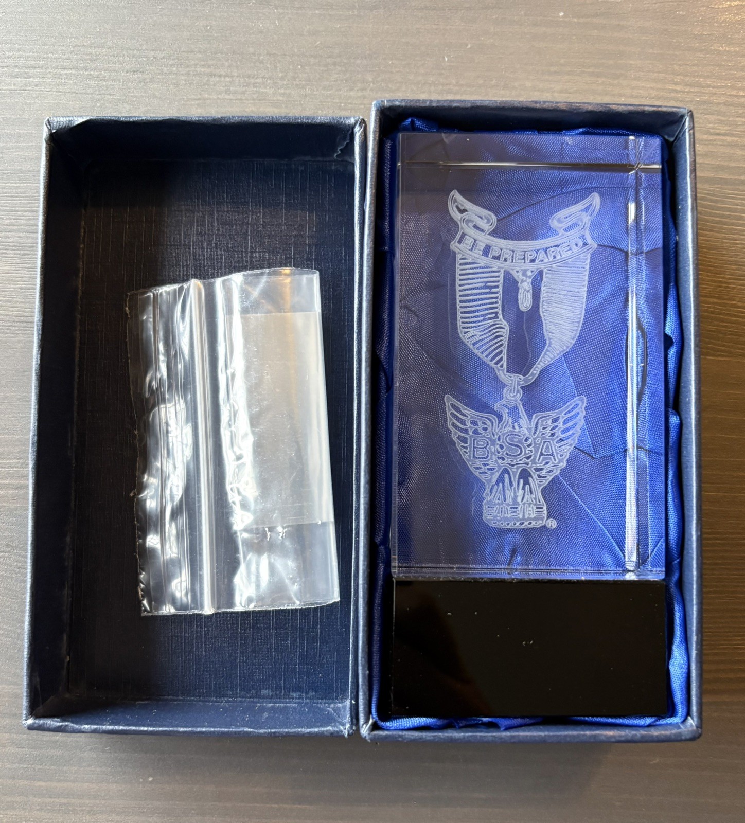 BSA EAGLE SCOUT Crystal Logo Engraveable Plate Court Of Honor Gift NEW With Box BSA EAGLE SCOUT Crystal Logo Engraveable Plate Court Of Honor Gift NEW With Box
