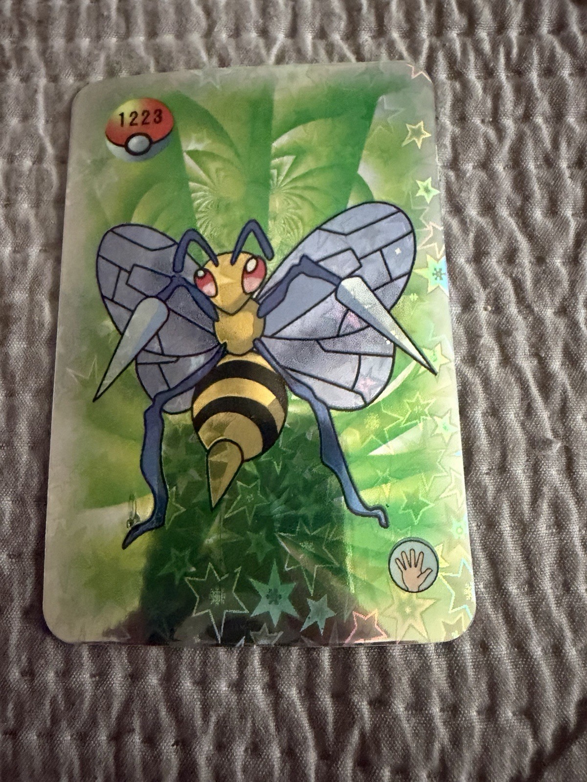 Rare Silver Set Beedrill #1223 Pokémon Vintage Prism Vending Sticker