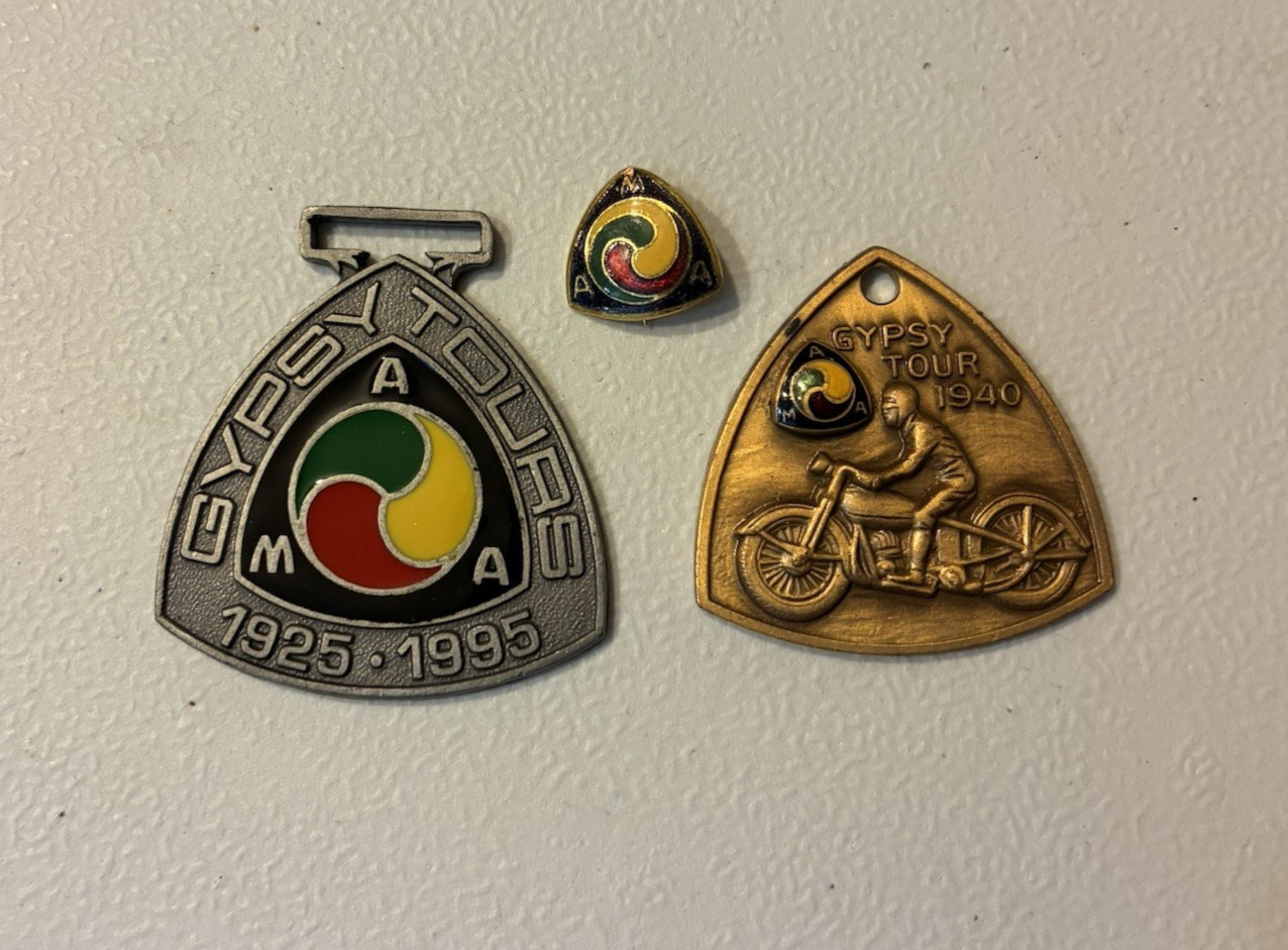 AMA Gypsy Tour Key Fob Pin Lot American Motorcycle 1940 1993 Commemorative 1995