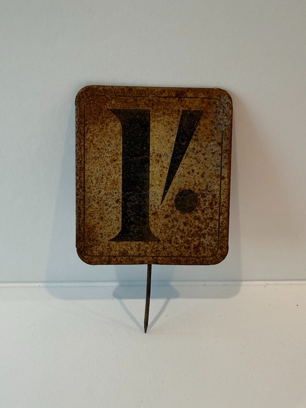 Rare Antique Edwardian English Price Pick 1/- Shop Display Sign Metal c1900
