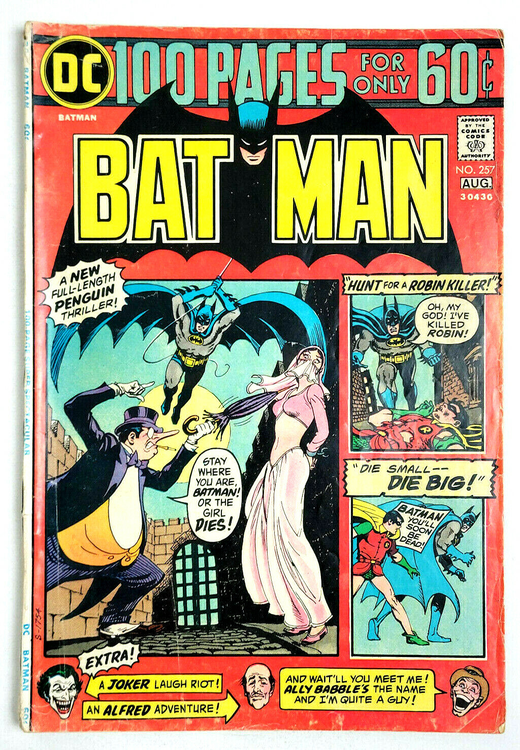 BATMAN  # 257 - (1974) PENGUIN APPEARANCE / BONDAGE COVER