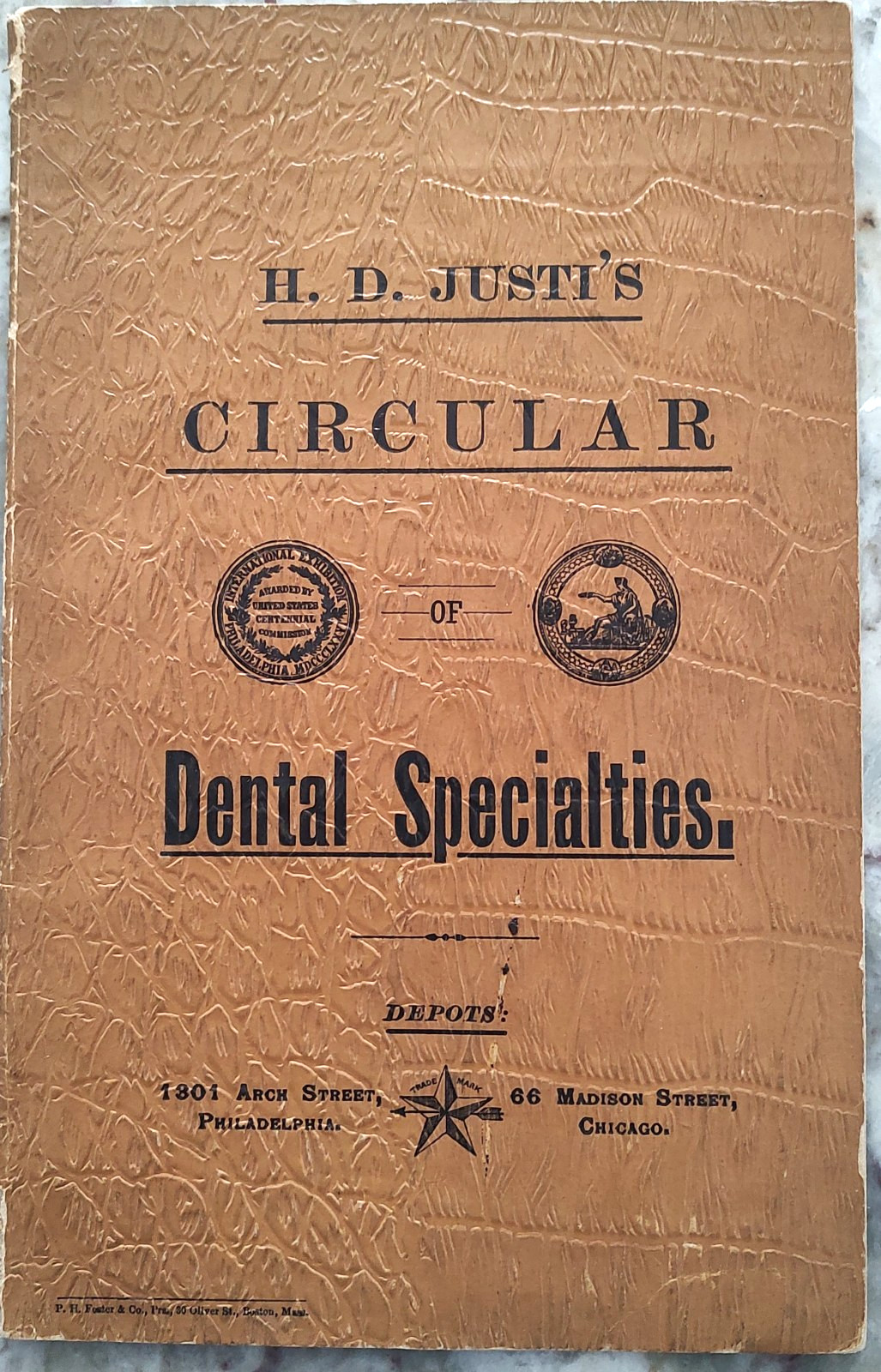 Vintage H.D. Justi Catalog Circular Dental Specialties 1895 Teeth Supplies