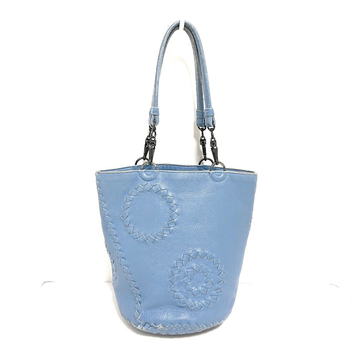 Auth BOTTEGA VENETA - 194900 Light Blue Leather Tote Bag