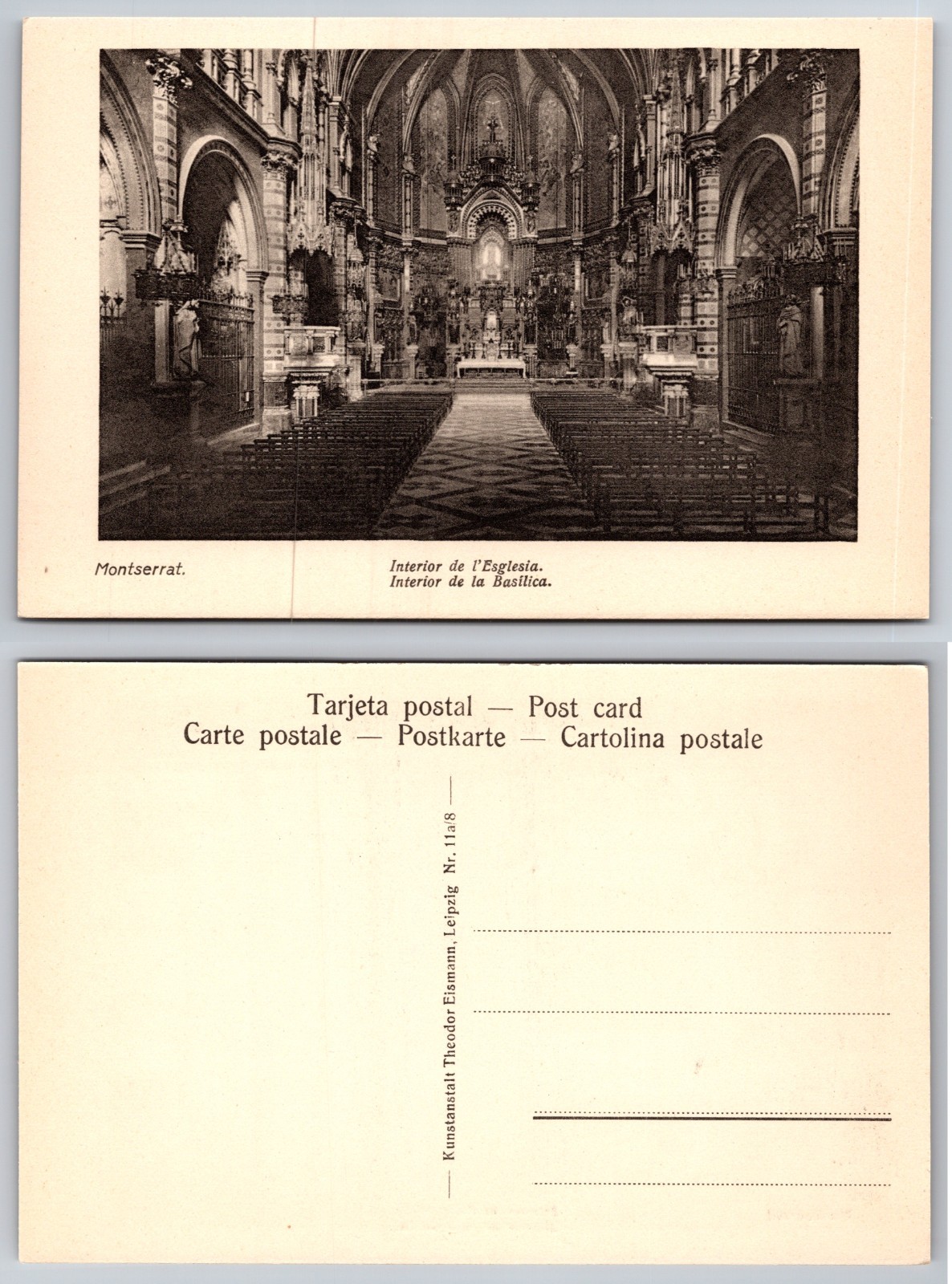 Montserrat Basilica Interior Postcard