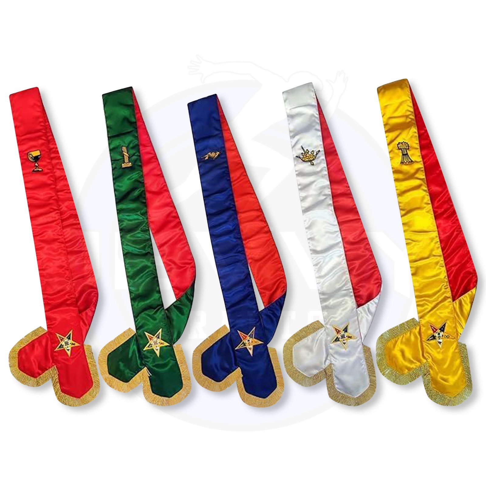 Masonic OES Five Color Sash Set for Women – Order of the Eastern Star Sashes