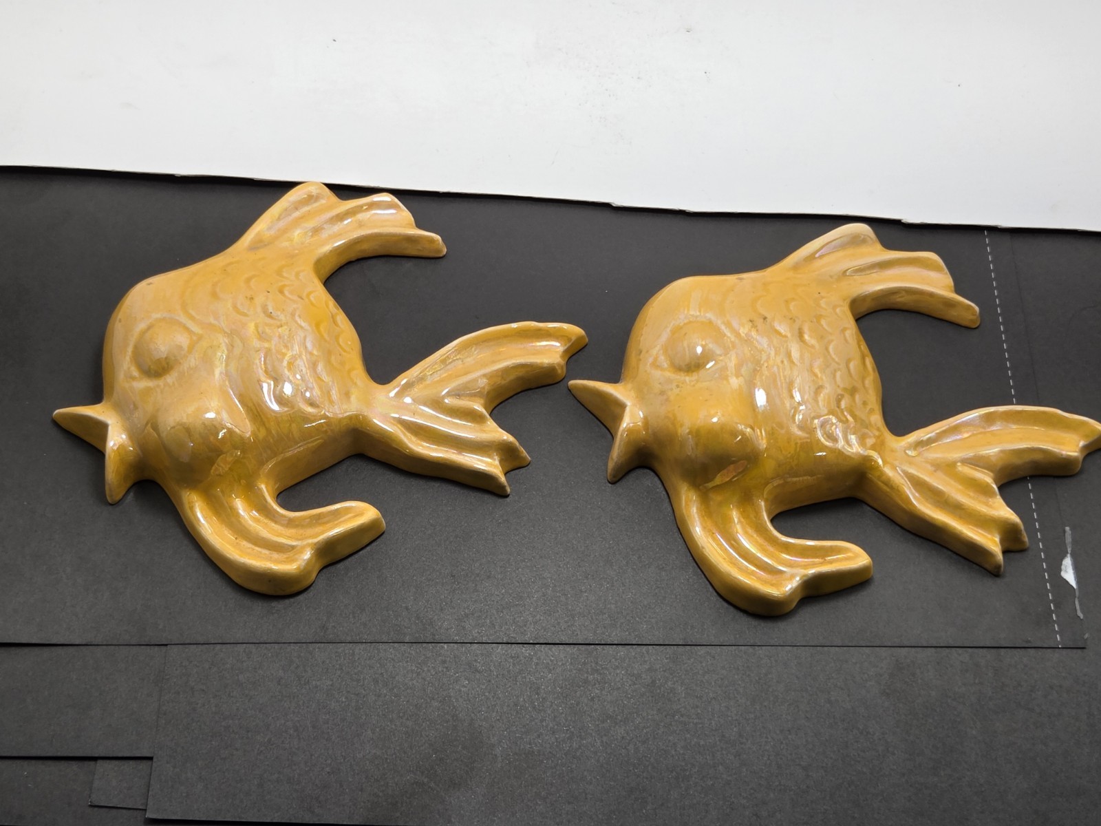 Vintage Orange Fish Wall Art Set Of Two