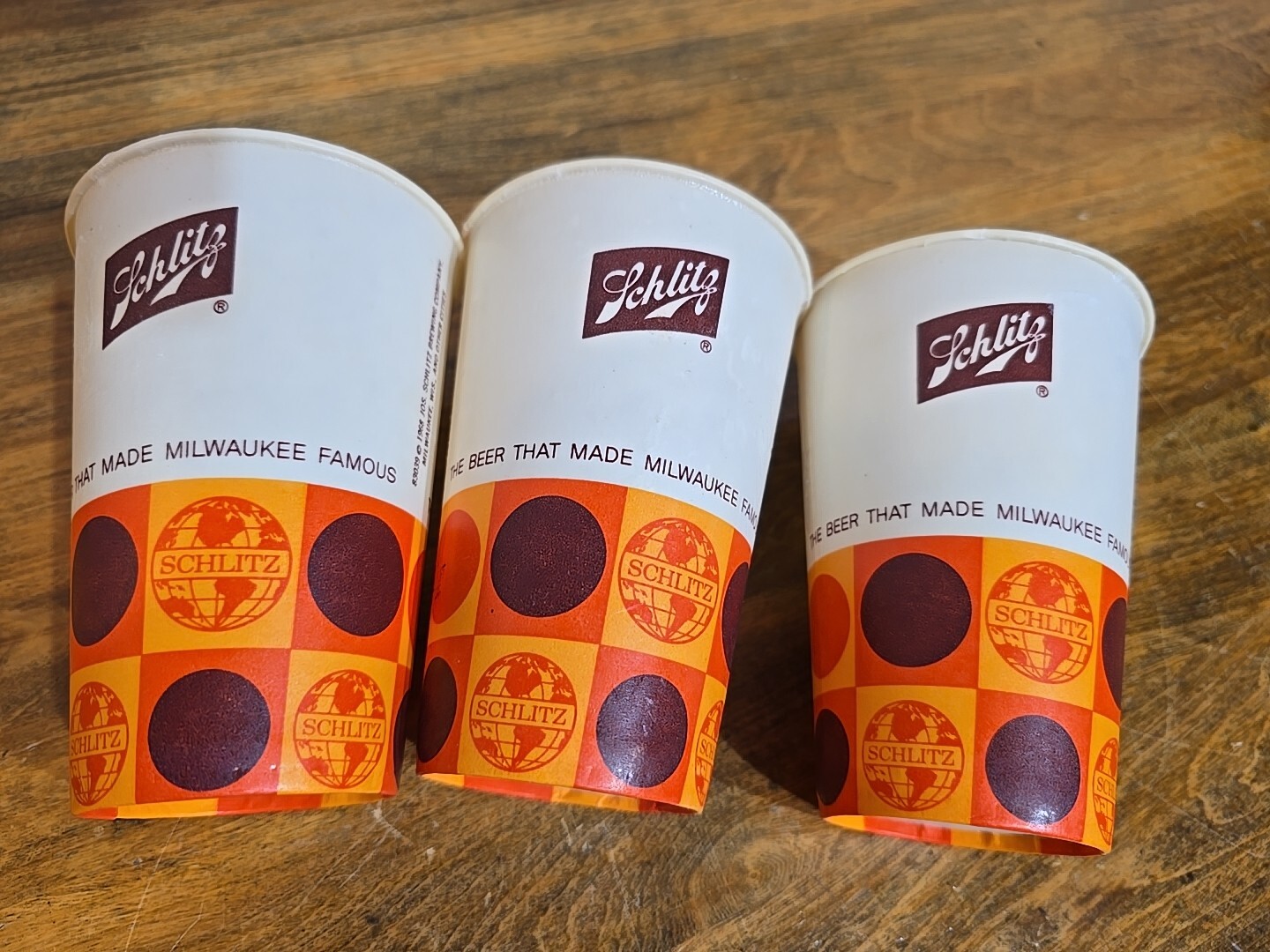 Vintage 1968 Schlitz Beer Wax Cups lot