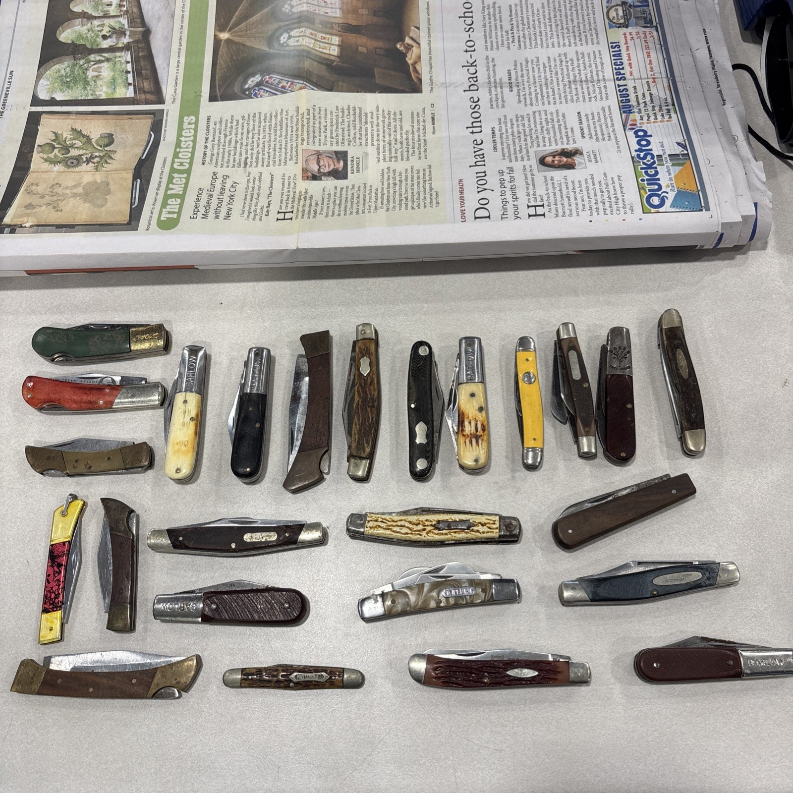 Lot Of 25 Vintage Pocket Knives Barlow, Boker, USA, Etc. AS IS