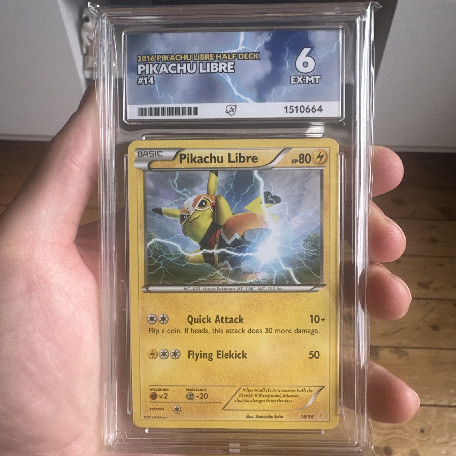 Pokemon TCG Pikachu Libre 14/30 2016 XY Trainer Kit Half Deck Ace 6 EX-MT