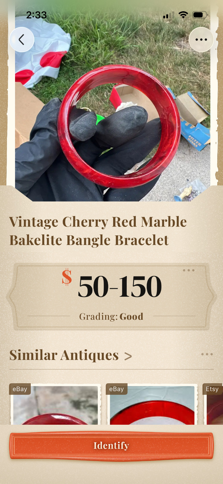Vintage Bakelite Cherry Red bracelet