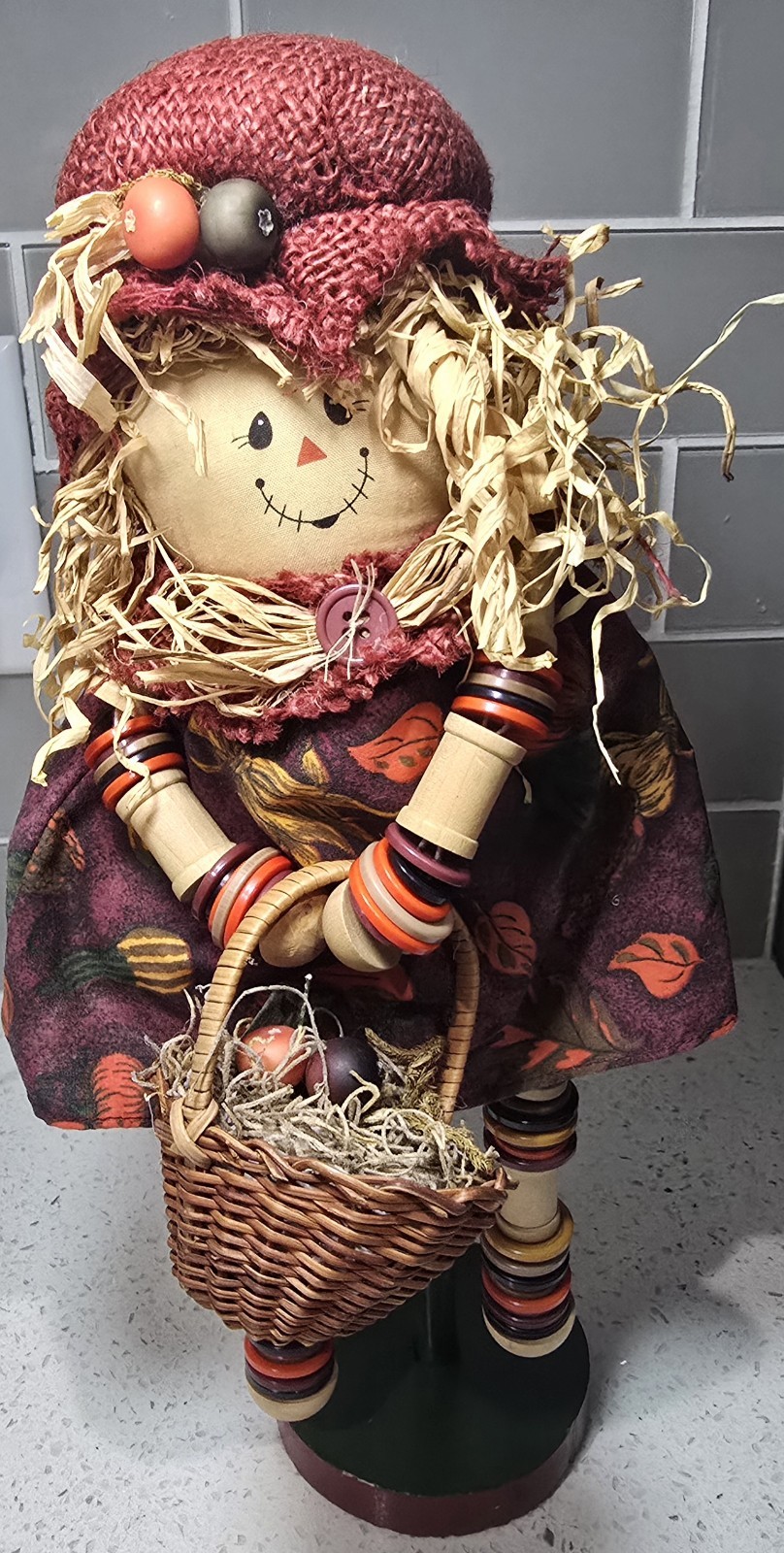 Vintage Scarecrow Girl Figurine Hard To Find