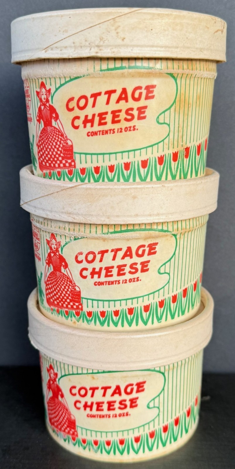 Vintage Lot of 3 Cooper's Forty Fort Dairy Dallas, PA Cottage Cheese Containers