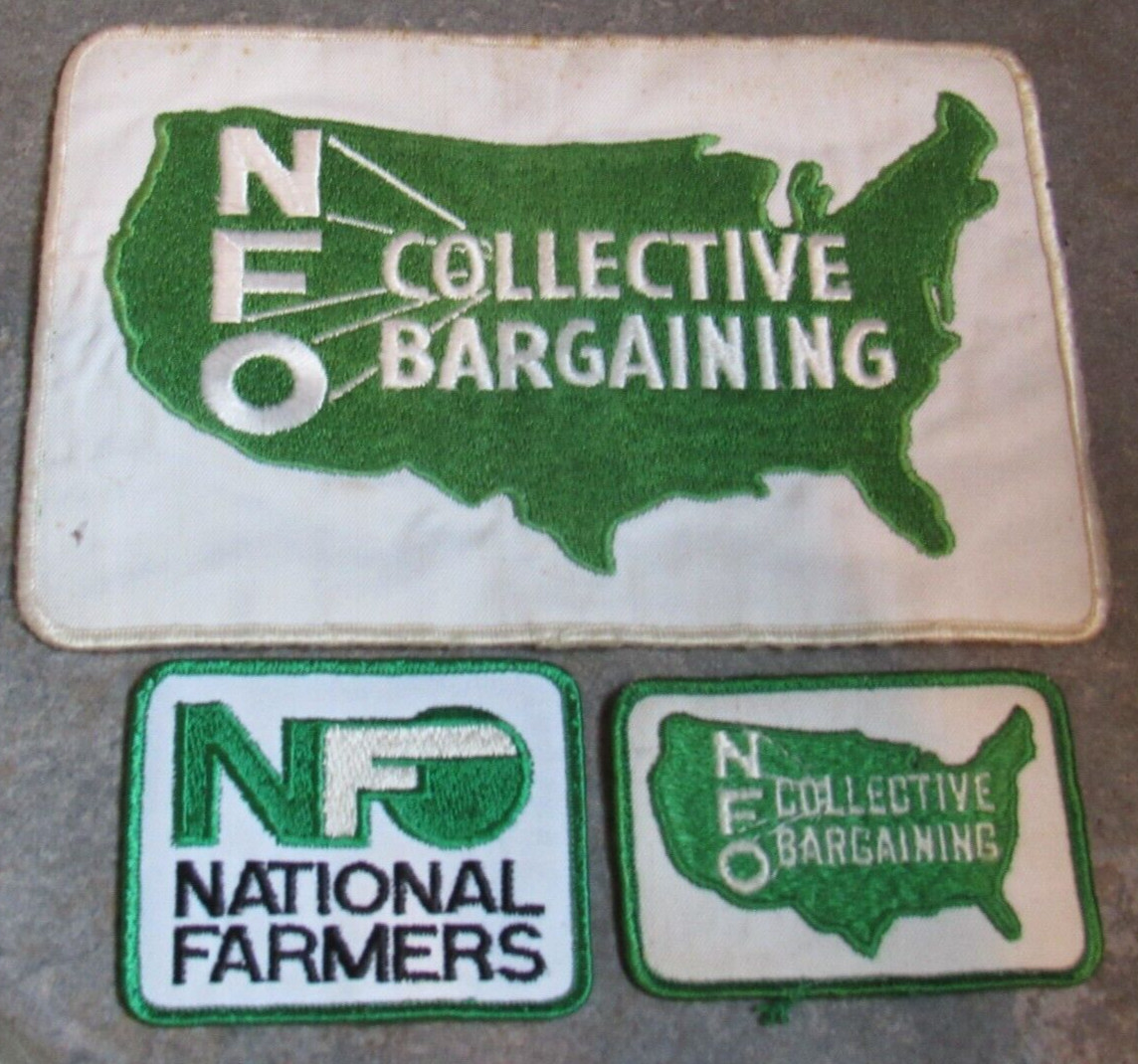 Vintage NFO National Farmers Organization 3 Patch LOT Collective Bargaining Vintage NFO National Farmers Organization 3 Patch LOT Collective Bargaining