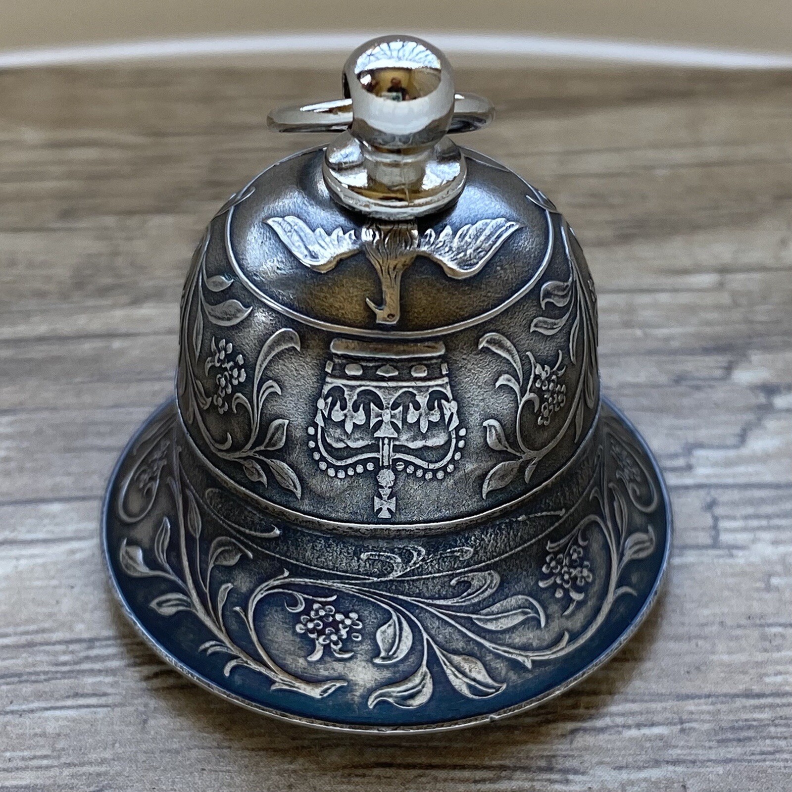 Handcrafted Motorcycle Bell - Custom Bell made from 1977 Silver Jubilee Crowns.