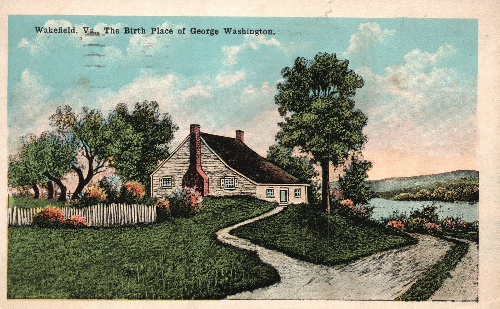 Vintage Postcard 1920\'s The Birth Place Of George Washington Wakefield Virginia