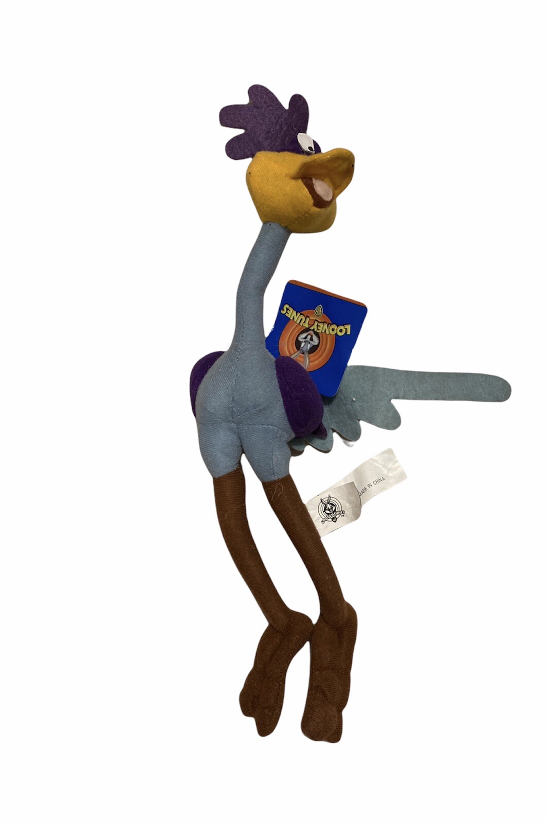 Vintage 1997 Looney Tunes Road Runner Plush Toy 12