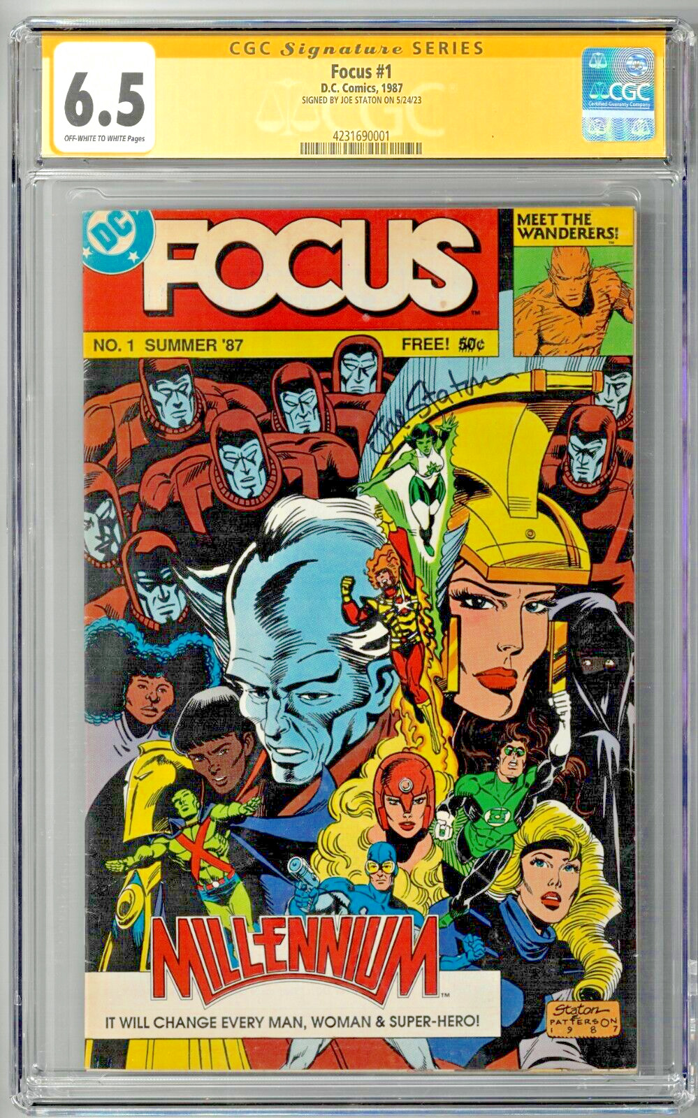 Focus #1 CGC SS 6.5 (1987, DC) Signed by Cover Artist Joe Staton, The Wanderers