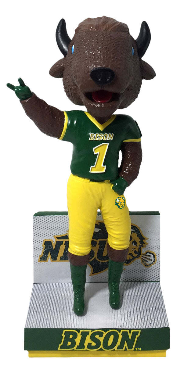 Thundar North Dakota State Bison Green Jersey Bobblehead NCAA College