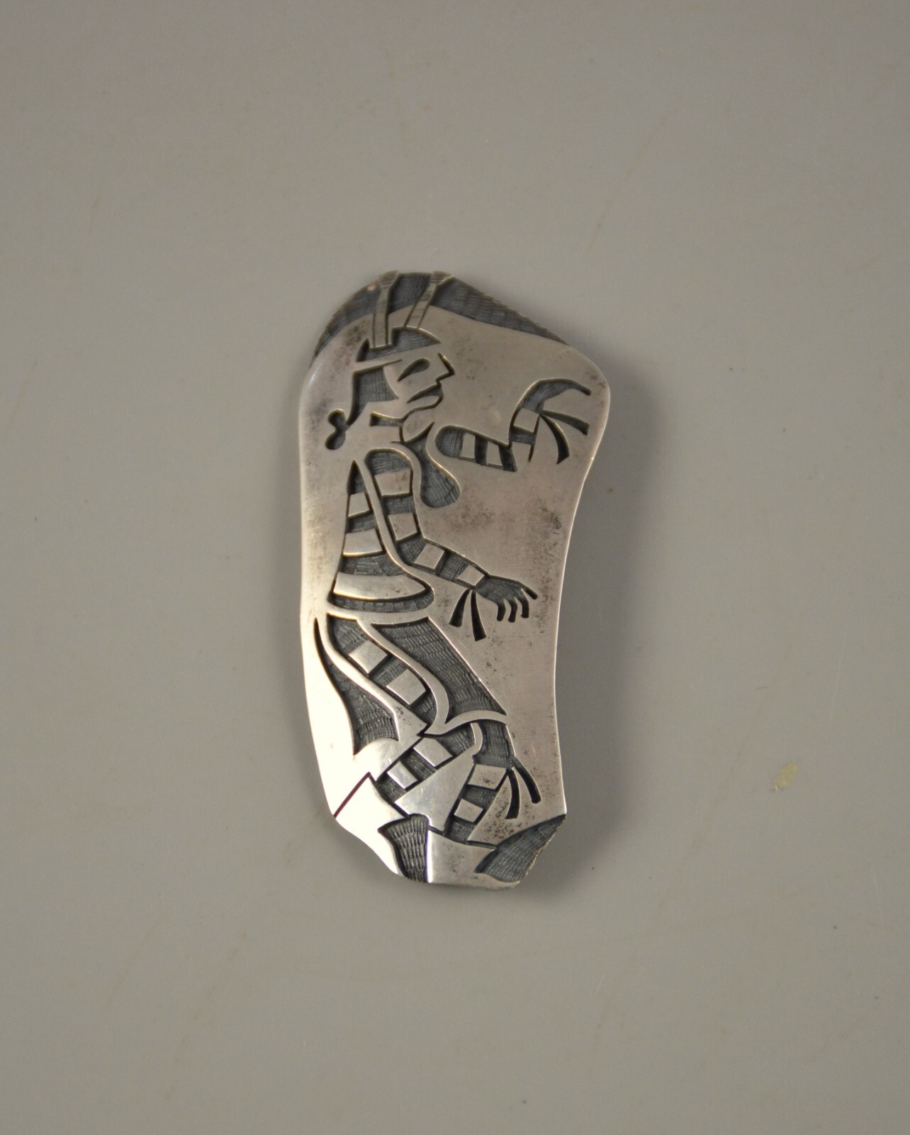 Mitchell Sockyma - Vintage Hopi Sterling Silver Pin Koshare Clown - Hopi Crafts