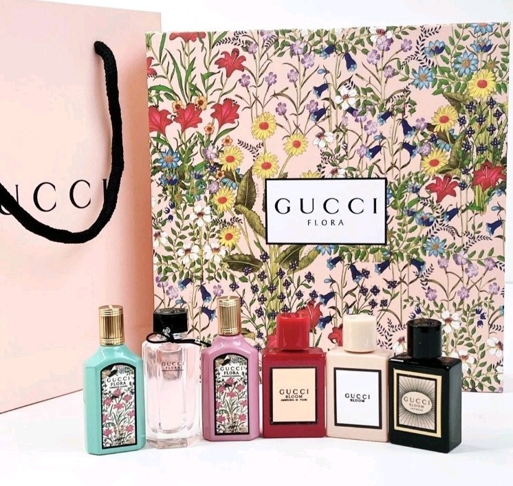 Gucci Flora Miniature Perfume Fragrance Set with 6 Miniature bottles