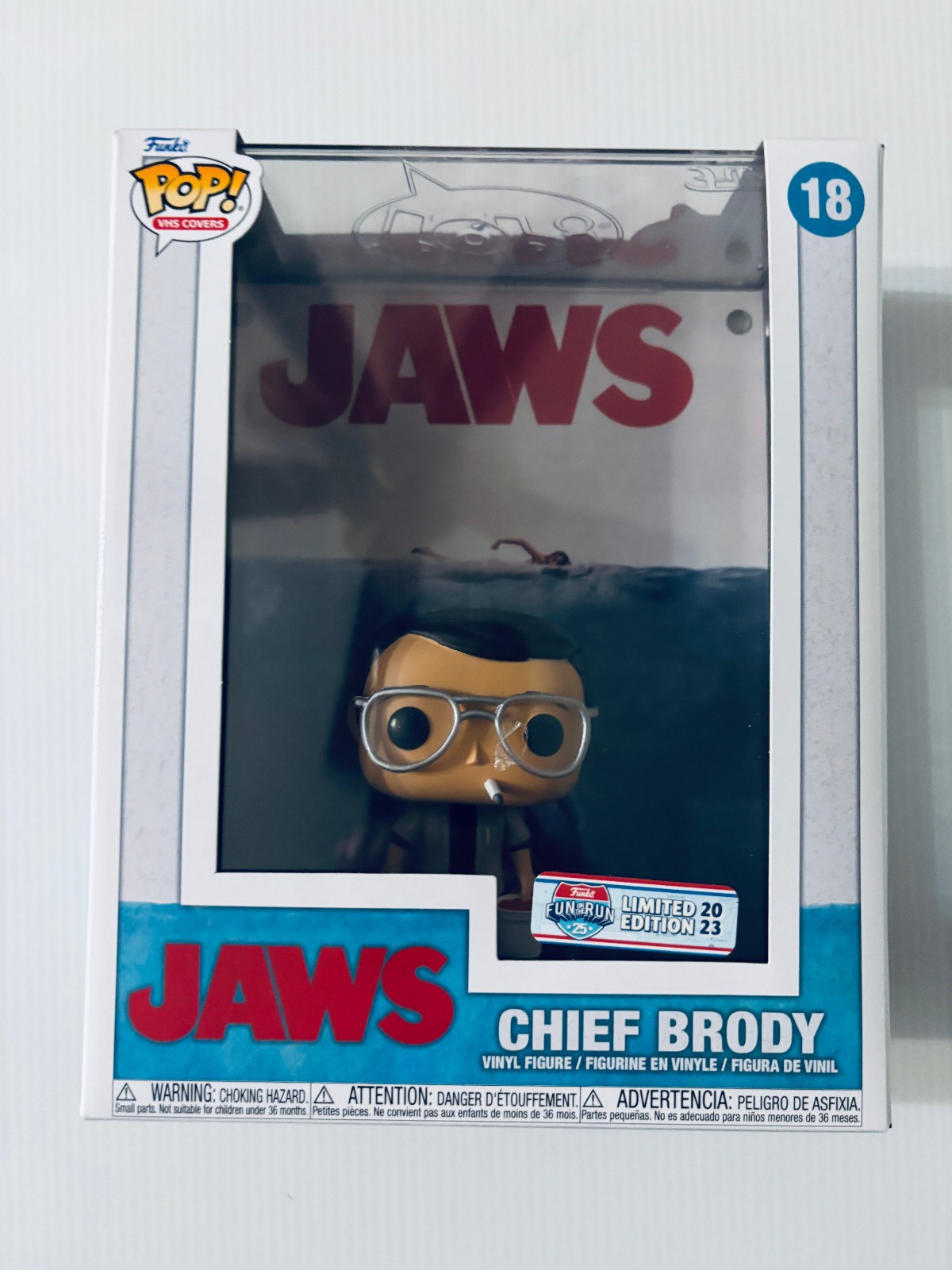 Funko Pop Vinyl - Chief Brody - Jaws - Movie Cover Version Fun on the Run 2023