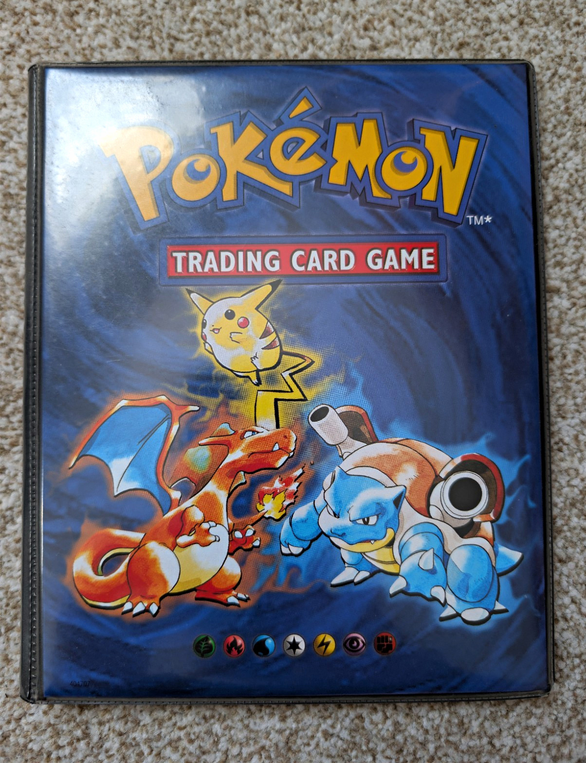 Vintage WOTC 1999 Original Pokémon Binder Containing 6 Holo Cards Used Condition
