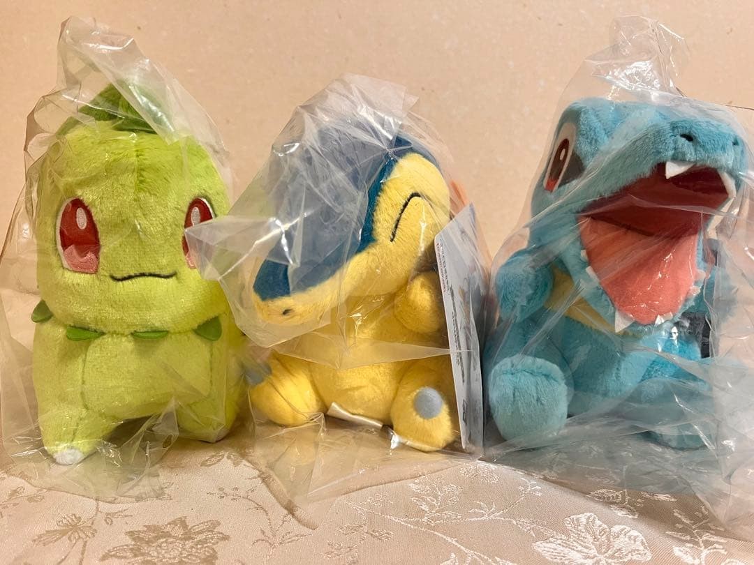 Pokemon 30th Chikorita Cyndaquil Totodile Plush Complete Set 3 Ichiban Kuji