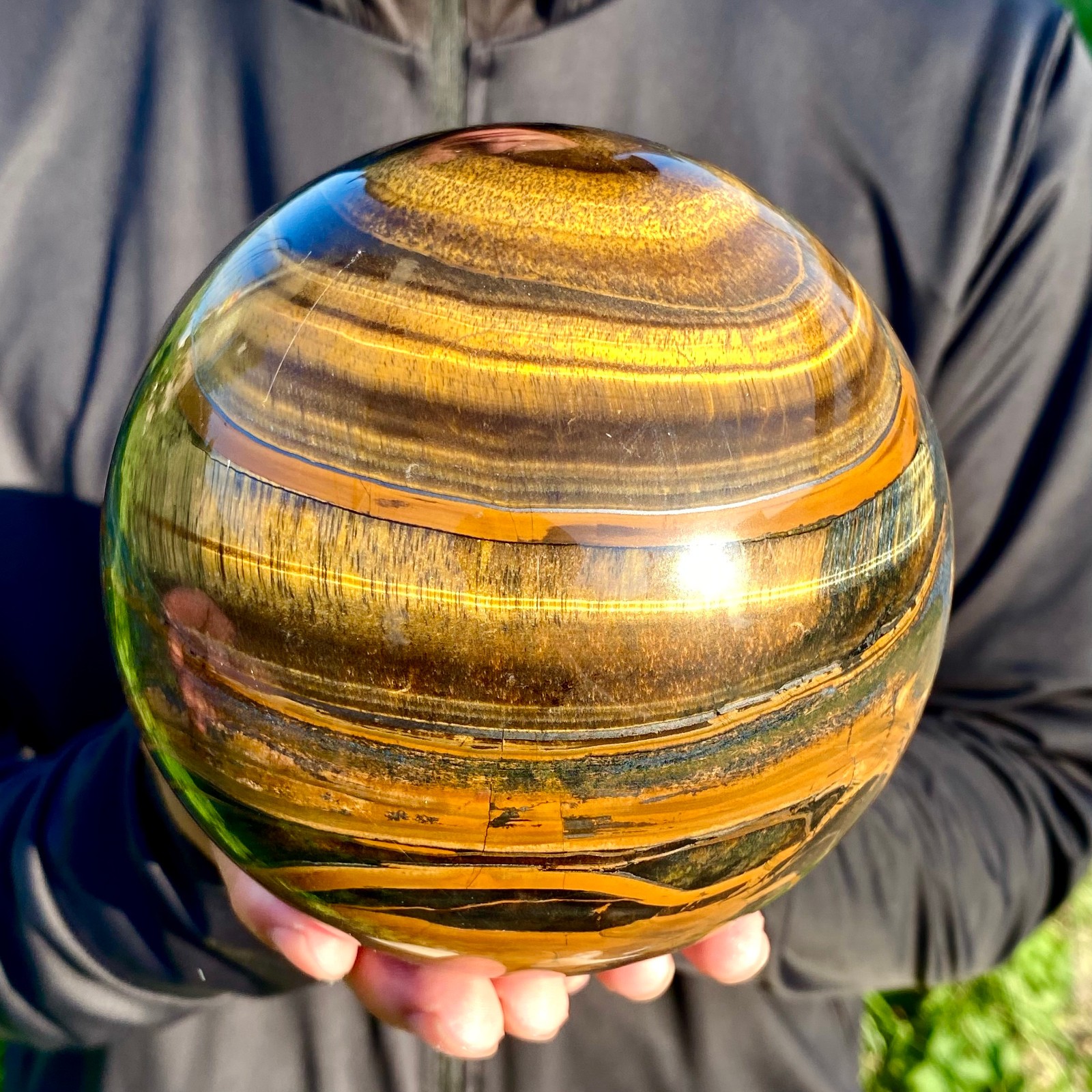 6.7LB Large Natural Tiger's Eye Ball Quartz Crystal Sphere Gem Healing Décor