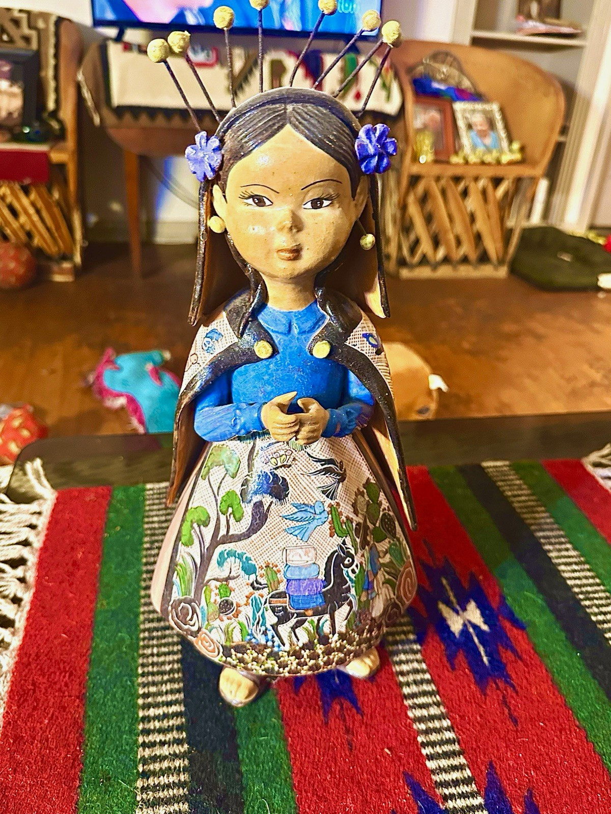 OLD VINT TAXCO MEXICO HAND PAINT SCENIC CERAMIC DOLL 17” RARE SCARCE  $1295. WOW