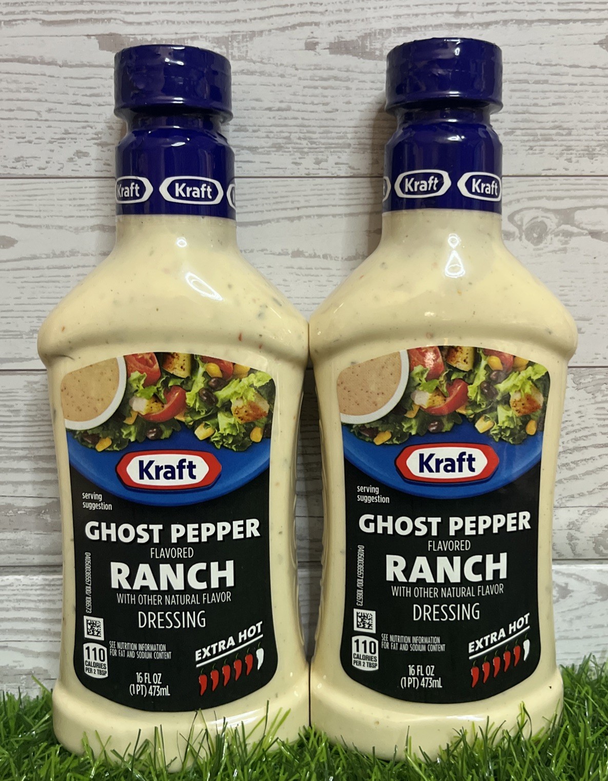 2- New RARE Kraft Ghost Pepper Ranch Dressing 16oz Extra Hot Spicy Sauce 7/26