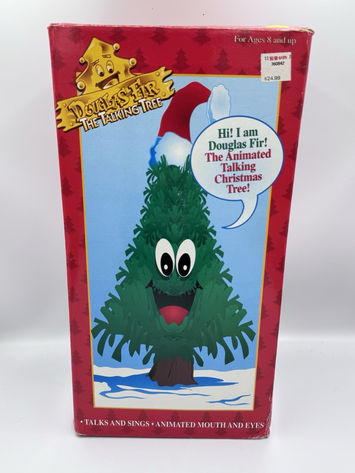 Vintage Gemmy Douglas Fir Talking Christmas Tree Motion Animated Musical W/ Box